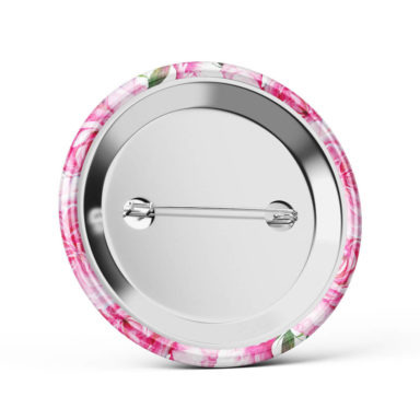 Metalowa okrągła przypinka dla gości agrafka różowa