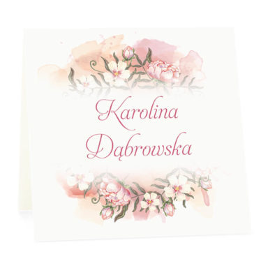 Winietka weselna na stół wizytówka podziękowanie personalizacja amber