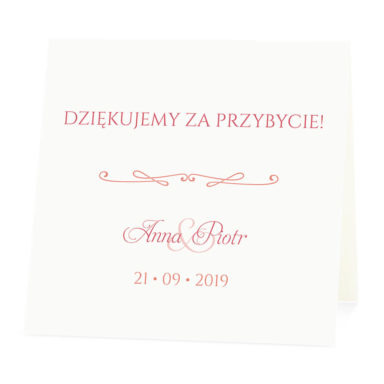 Winietka weselna na stół wizytówka podziękowanie personalizacja