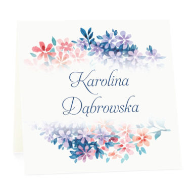 Winietka weselna na stół wizytówka podziękowanie personalizacja florals
