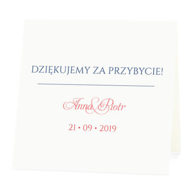 Winietka weselna na stół wizytówka podziękowanie personalizacja