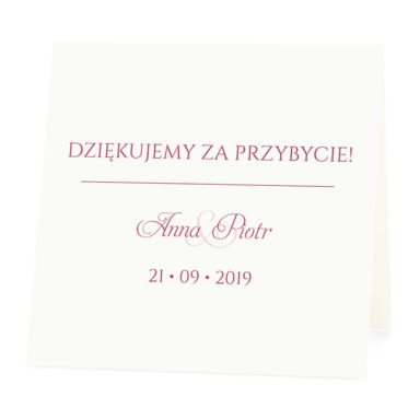Winietka weselna na stół wizytówka podziękowanie personalizacja