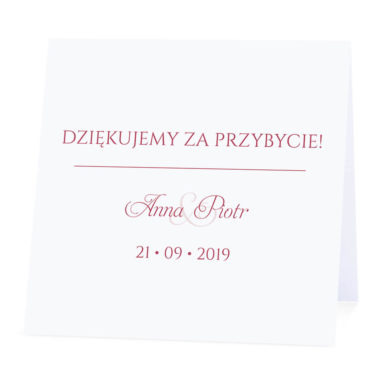 Winietka weselna na stół wizytówka podziękowanie personalizacja