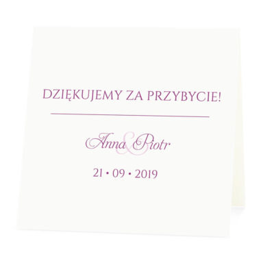 Winietka weselna na stół wizytówka podziękowanie personalizacja