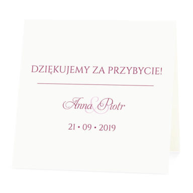 Winietka weselna na stół wizytówka podziękowanie personalizacja