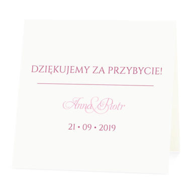 Winietka weselna na stół wizytówka podziękowanie personalizacja