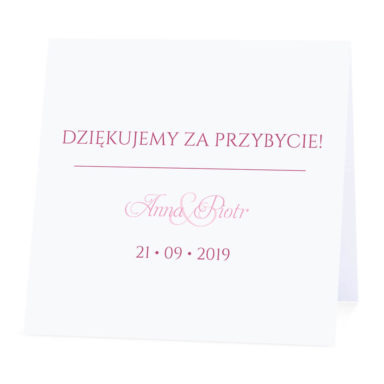 Winietka weselna na stół wizytówka podziękowanie personalizacja