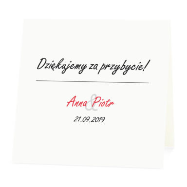 Winietka weselna na stół wizytówka podziękowanie personalizacja