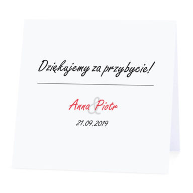 Winietka weselna na stół wizytówka podziękowanie personalizacja