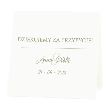Winietka weselna na stół wizytówka podziękowanie personalizacja