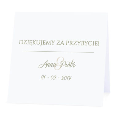 Winietka weselna na stół wizytówka podziękowanie personalizacja