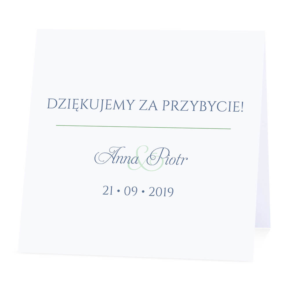 Winietka weselna na stół wizytówka podziękowanie personalizacja