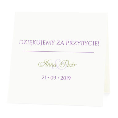 Winietka weselna na stół wizytówka podziękowanie personalizacja