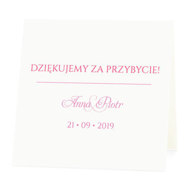 Winietka weselna na stół wizytówka podziękowanie personalizacja
