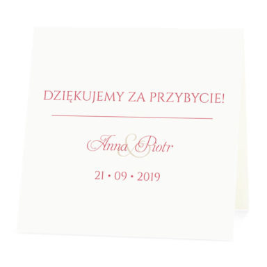 Winietka weselna na stół wizytówka podziękowanie personalizacja