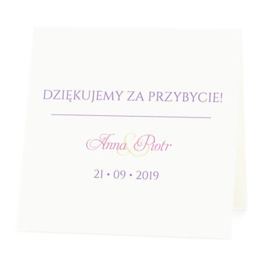 Winietka weselna na stół wizytówka podziękowanie personalizacja