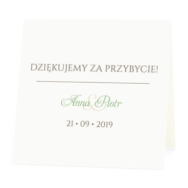 Winietka weselna na stół wizytówka podziękowanie personalizacja