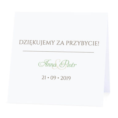 Winietka weselna na stół wizytówka podziękowanie personalizacja