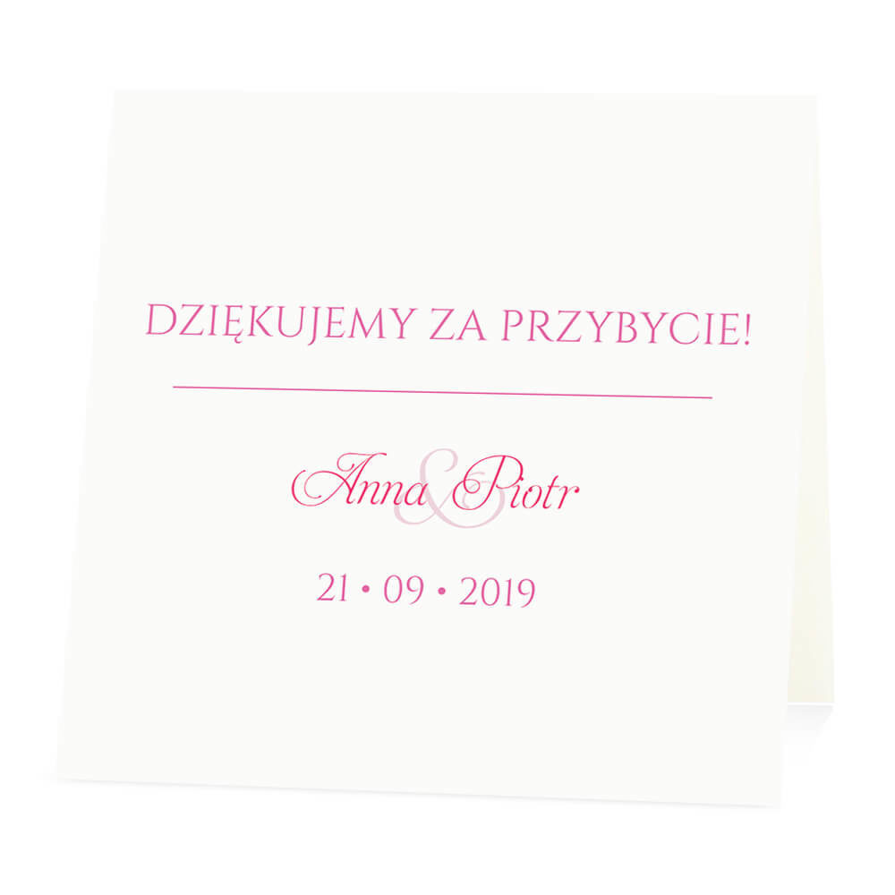 Winietka weselna na stół wizytówka podziękowanie personalizacja