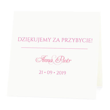 Winietka weselna na stół wizytówka podziękowanie personalizacja