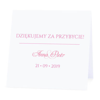 Winietka weselna na stół wizytówka podziękowanie personalizacja