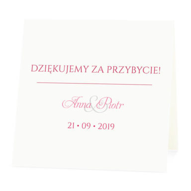 Winietka weselna na stół wizytówka podziękowanie personalizacja