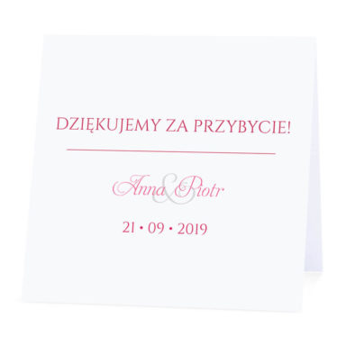 Winietka weselna na stół wizytówka podziękowanie personalizacja