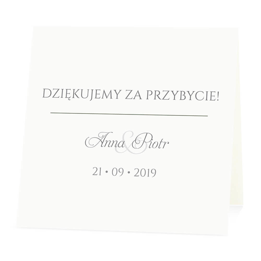 Winietka weselna na stół wizytówka podziękowanie personalizacja