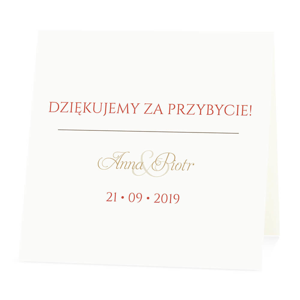 Winietka weselna na stół wizytówka podziękowanie personalizacja