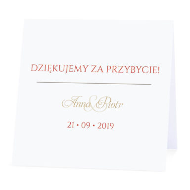 Winietka weselna na stół wizytówka podziękowanie personalizacja