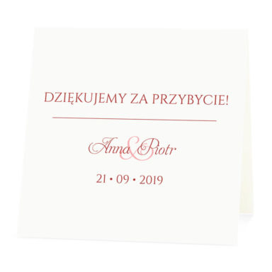 Winietka weselna na stół wizytówka podziękowanie personalizacja