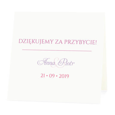 Winietka weselna na stół wizytówka podziękowanie personalizacja