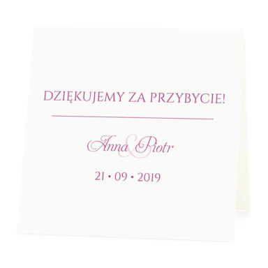 Winietka weselna na stół wizytówka podziękowanie personalizacja