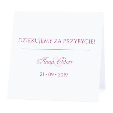 Winietka weselna na stół wizytówka podziękowanie personalizacja