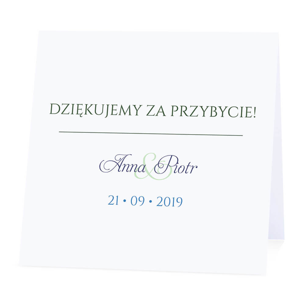 Winietka weselna na stół wizytówka podziękowanie personalizacja