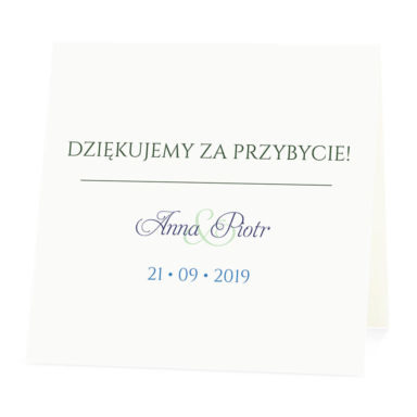 Winietka weselna na stół wizytówka podziękowanie personalizacja