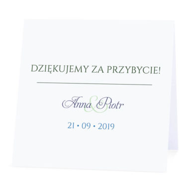 Winietka weselna na stół wizytówka podziękowanie personalizacja