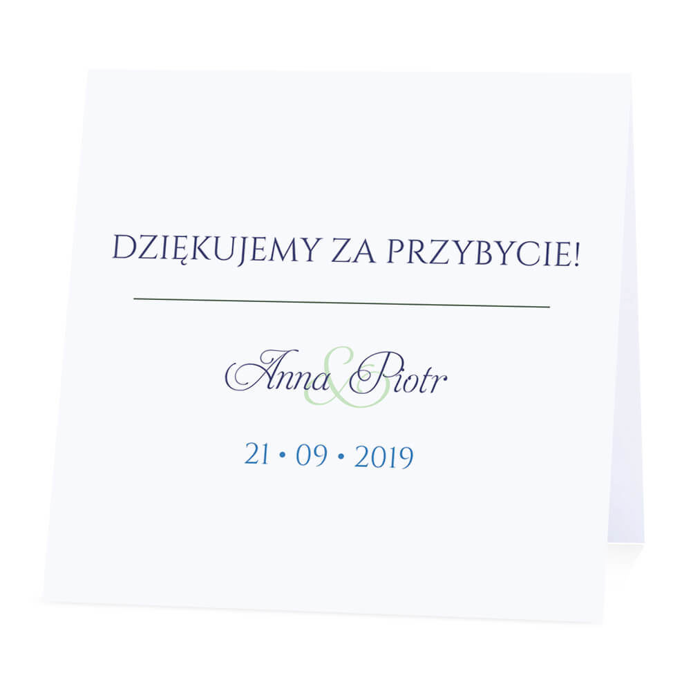 Winietka weselna na stół wizytówka podziękowanie personalizacja