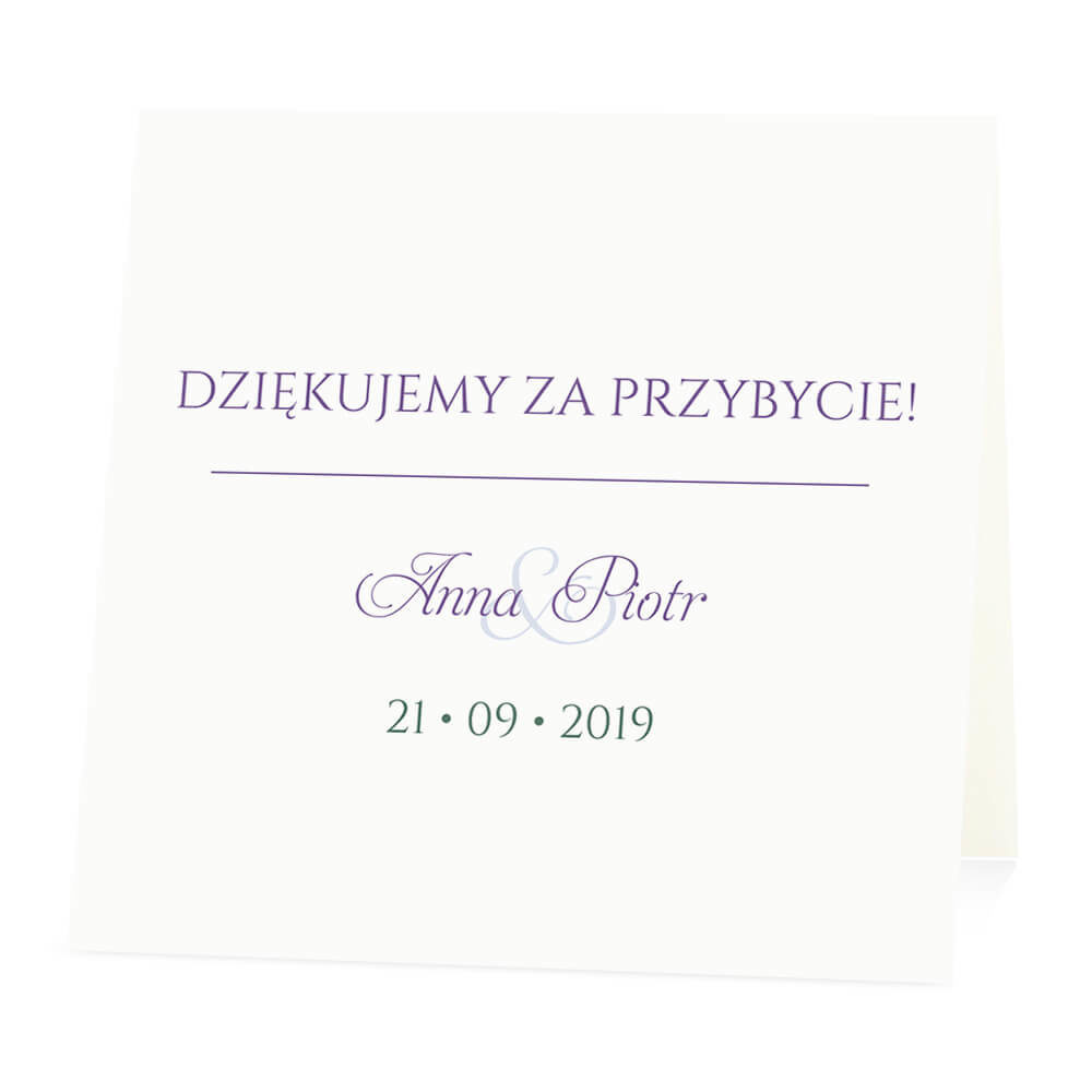 Winietka weselna na stół wizytówka podziękowanie personalizacja