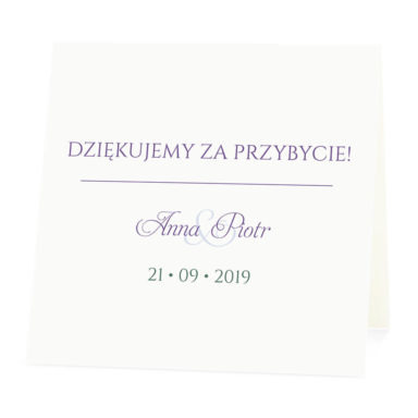 Winietka weselna na stół wizytówka podziękowanie personalizacja