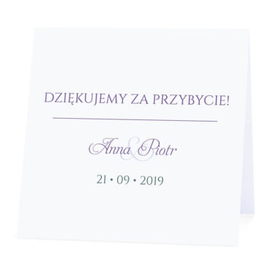 Winietka weselna na stół wizytówka podziękowanie personalizacja