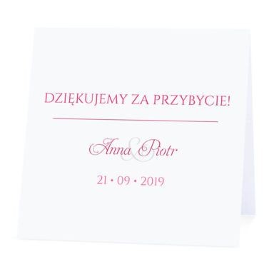 Winietka weselna na stół wizytówka podziękowanie personalizacja