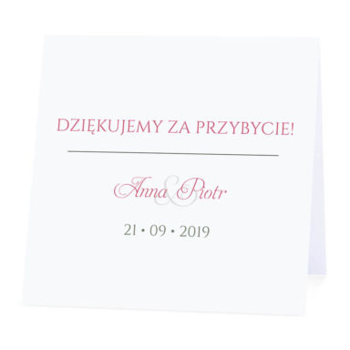 Winietka weselna na stół wizytówka podziękowanie personalizacja