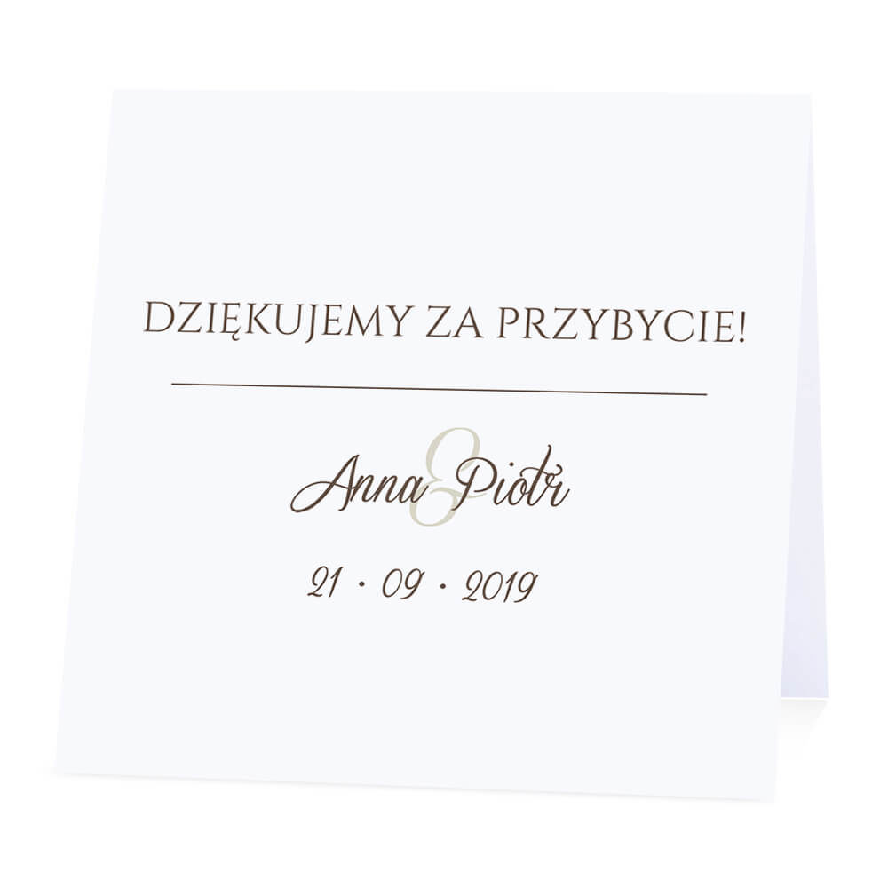 Winietka weselna na stół wizytówka podziękowanie personalizacja