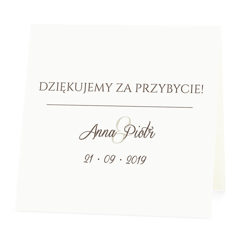 Winietka weselna na stół wizytówka podziękowanie personalizacja
