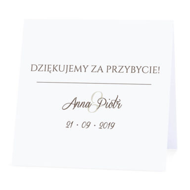 Winietka weselna na stół wizytówka podziękowanie personalizacja