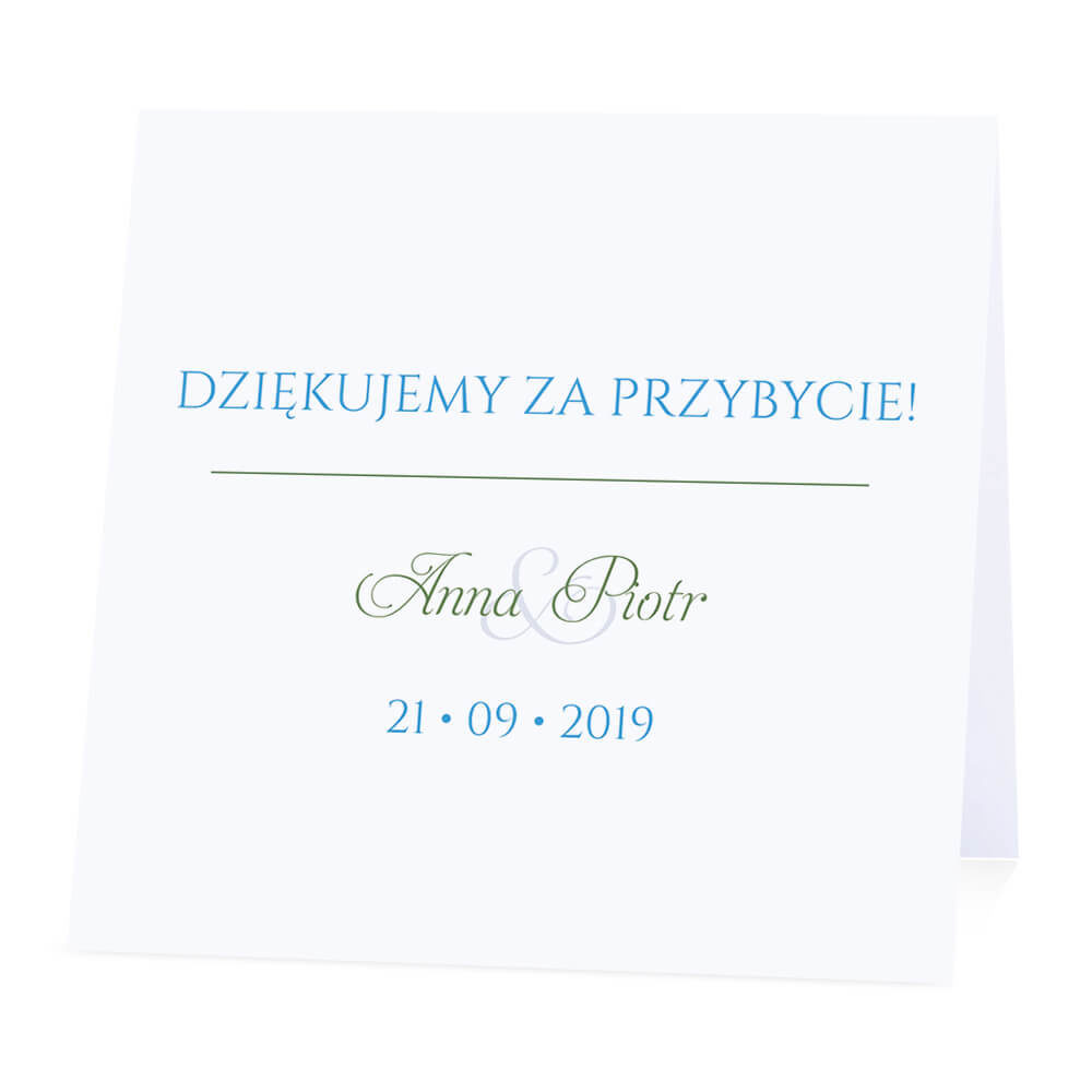 Winietka weselna na stół wizytówka podziękowanie personalizacja
