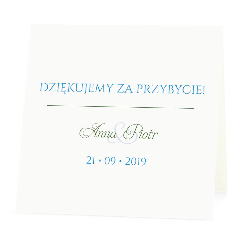 Winietka weselna na stół wizytówka podziękowanie personalizacja