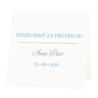 Winietka weselna na stół wizytówka podziękowanie personalizacja