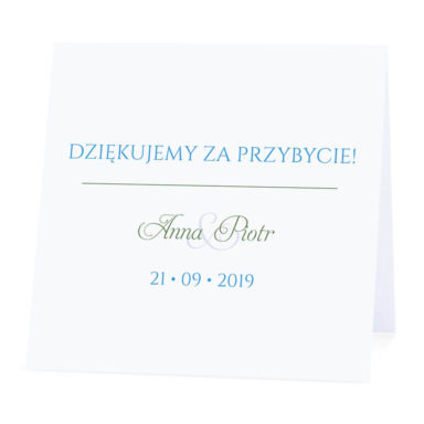 Winietka weselna na stół wizytówka podziękowanie personalizacja